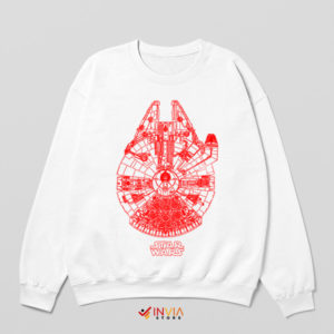 Starship Schematics Millennium Falcon White Sweatshirt