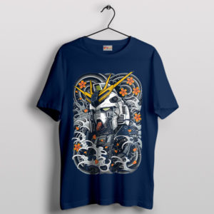 Steel Samurai Nu Mecha Gundam Navy T-Shirt