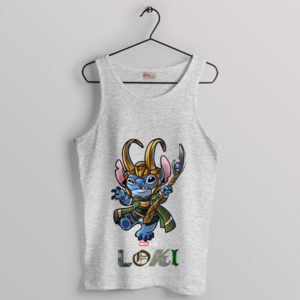 Stitch Goes Loki Marvel Parody Sport Grey Tank Top