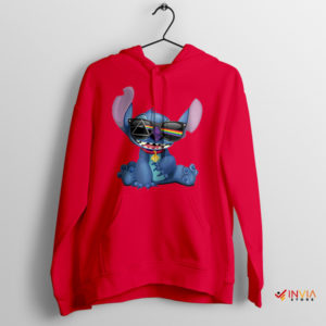 Stitch Meets the Dark Side Pink Floyd Red Hoodie