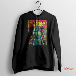 Stranger Things Characters Vintage Comic Black Hoodie