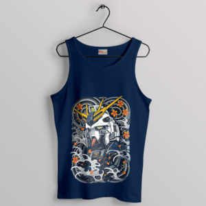 Strike Freedom Gundam Nu Mecha Navy Tank Top