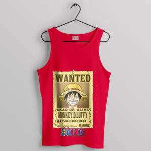 Sun God Luffy Most Wanted Luffy Red Tank Top