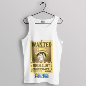 Sun God Luffy Most Wanted Luffy White Tank Top