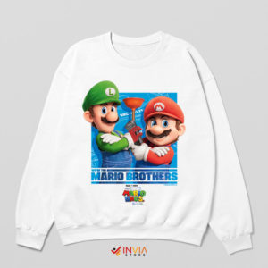 Super Mario Movie Magic Brothers White Sweatshirt