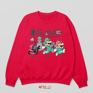 Super Mario Netflix Squid Game Red Sweatshirt