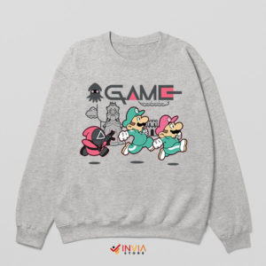 Super Mario Netflix Squid Game Sport Grey Sweatshirt