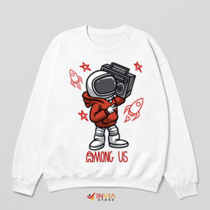 Sus Space Grooves Among Us Game White Sweatshirt