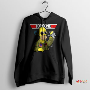 Takeoff with Homer Maverick Top Gun Black Hoodie