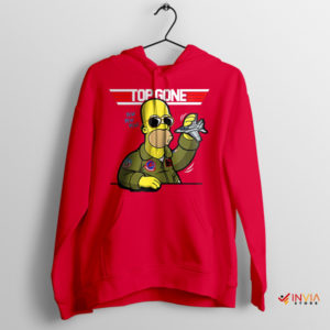 Takeoff with Homer Maverick Top Gun Red Hoodie