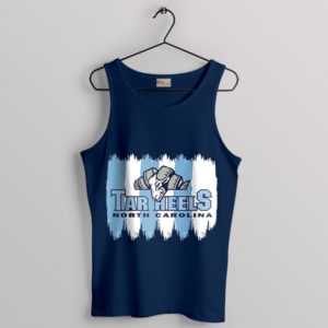 Tarheel Blue Football Mascot Art Navy Tank Top