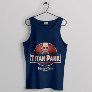 Terror Titans Jurassic Attack on Titan Navy Tank Top