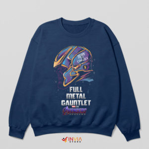 Thanos and the Full Metal Gauntlet Navy Sweatshirt