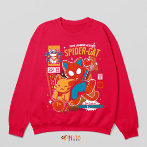 The Amazing Spider Cat Comic Red Sweatshirt