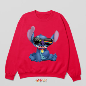 The Dark Side Moon with a Stitch Red Sweatshirt