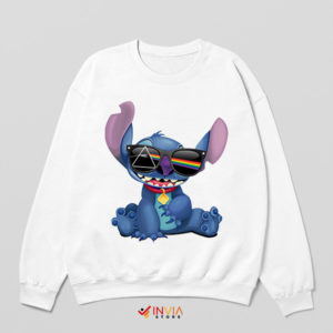 The Dark Side Moon with a Stitch White Sweatshirt