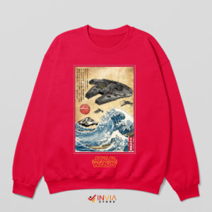 The Falcon Journey Japanese Ukiyo-e Art Red Sweatshirt