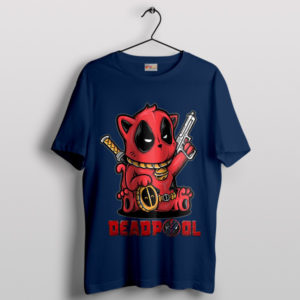 The Wade Wilson Cat Deadpool 3 Navy T-Shirt