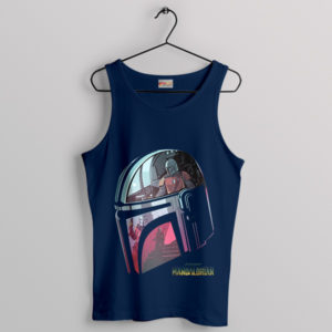 The Way of Mando Beskar Helmet Navy Tank Top