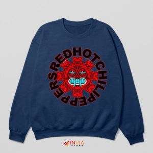 Tiki Face Cartoon RHCP Logo Navy Sweatshirt