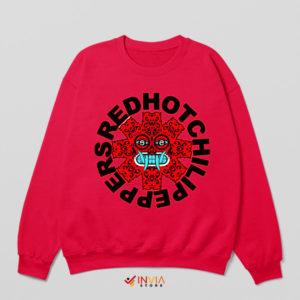 Tiki Face Cartoon RHCP Logo Red Sweatshirt