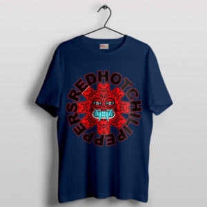 Tiki Face Red Hot Chili Peppers Symbol Navy T-Shirt