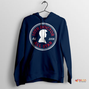 Time-Traveling All Star Tenth Doctor Navy Hoodie