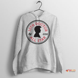 Time-Traveling All Star Tenth Doctor Sport Grey Hoodie