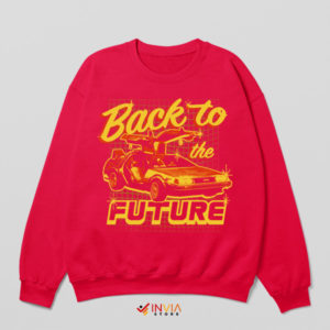 Time-Traveling Classic DeLorean Car Red Sweatshirt