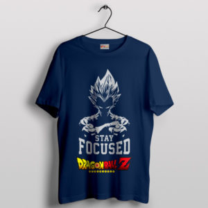 Training with Vegeta Stay Focused Navy T-Shirt