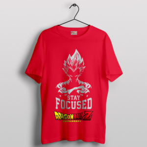 Training with Vegeta Stay Focused Red T-Shirt