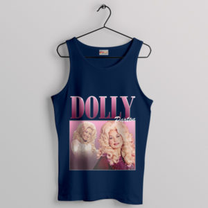 Tribute Vintage Dolly Parton Rockstar Navy Tank Top