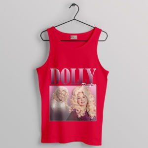 Tribute Vintage Dolly Parton Rockstar Red Tank Top