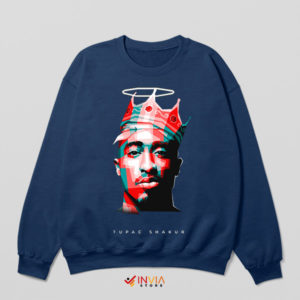 Tupac Shakur Majesty KING of Hip-Hop Navy Sweatshirt