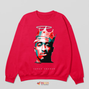 Tupac Shakur Majesty KING of Hip-Hop Red Sweatshirt