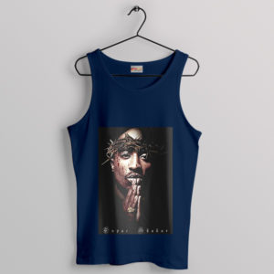 Tupac Shakur Spiritual Connection Navy Tank Top