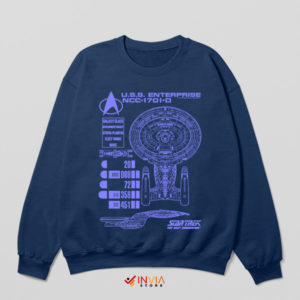 USS Enterprise Infographic Star Trek Navy Sweatshirt