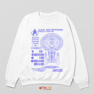 USS Enterprise Infographic Star Trek White Sweatshirt