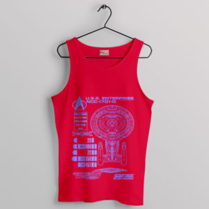 USS Enterprise Odyssey Ship Schematics Red Tank Top