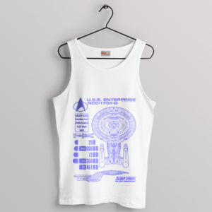 USS Enterprise Odyssey Ship Schematics White Tank Top