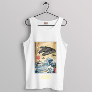 Ukiyo-e Universe Millennium Falcon White Tank Top