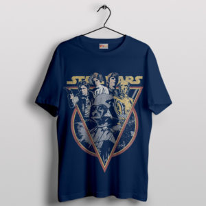 Vintage Powerful Star Wars Characters Navy T-Shirt