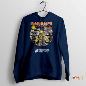 Wednesday Netflix Series Iron Knife Navy Hoodie