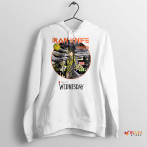 Wednesday Netflix Series Iron Knife White Hoodie