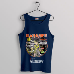 Wednesday Series Iron Knife Maiden Navy Tank Top