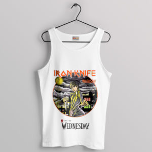 Wednesday Series Iron Knife Maiden White Tank Top