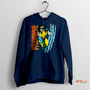 Wolverine's Return Classic Comic Book Navy Hoodie