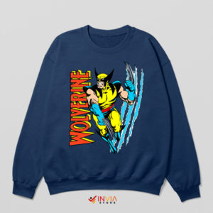 X-Men Classic Wolverine Comic Book Navy Sweatshirt