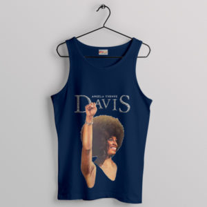 Young Angela Yvonne Davis Navy Tank Top