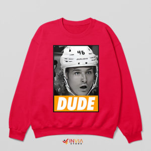 Zegras on Ice The Dude Experience Red Sweatshirt